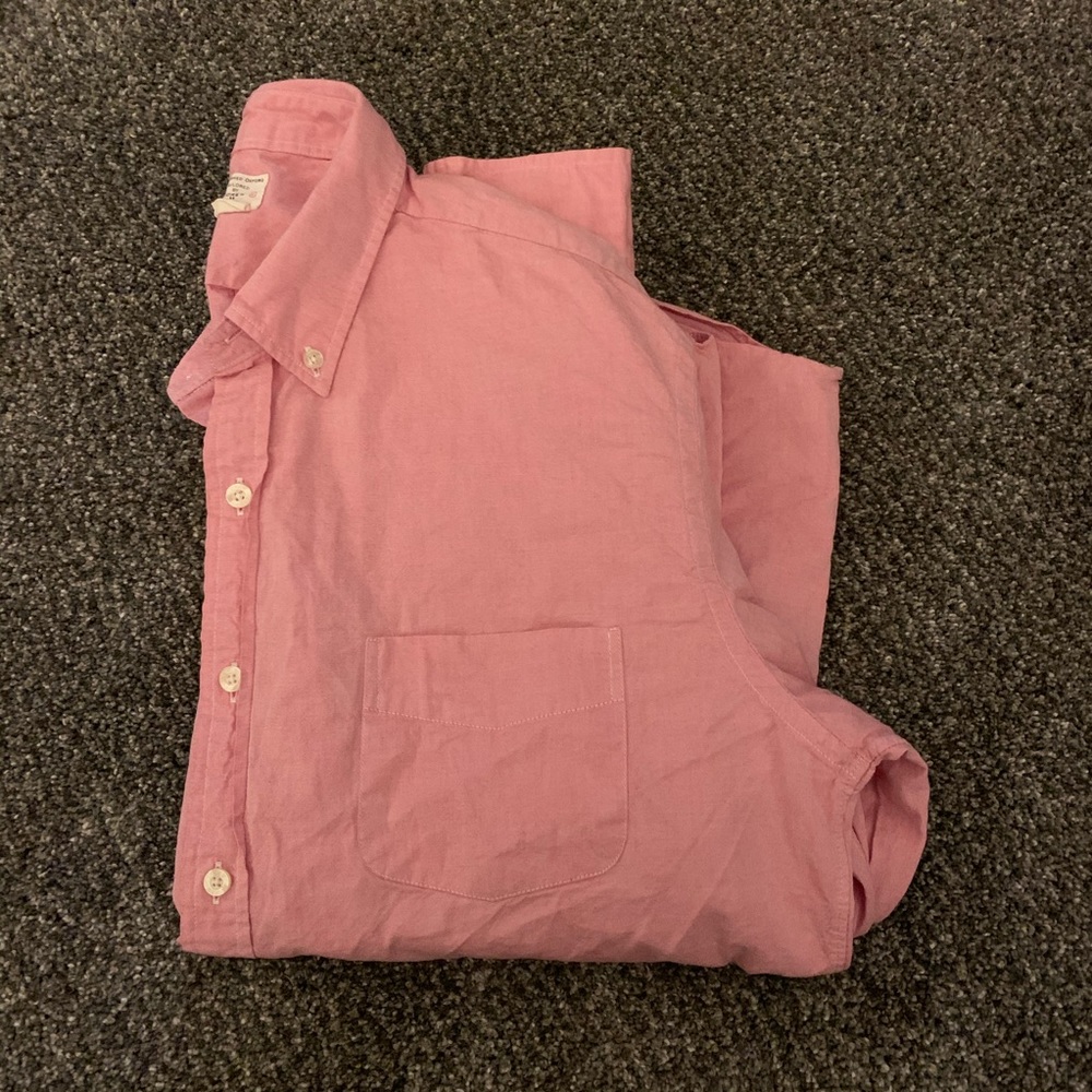 J. Crew dark pink Sun-Washed Oxford Shirt - L
